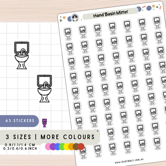 Hand Basin Sink Mirror Planner Stickers