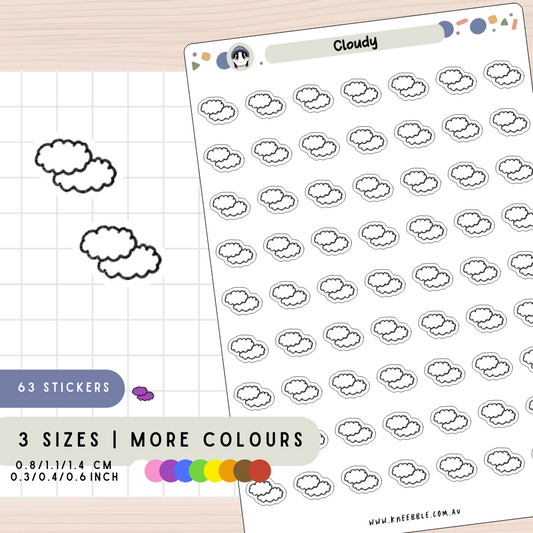 Cloudy Storm Weather Planner Stickers