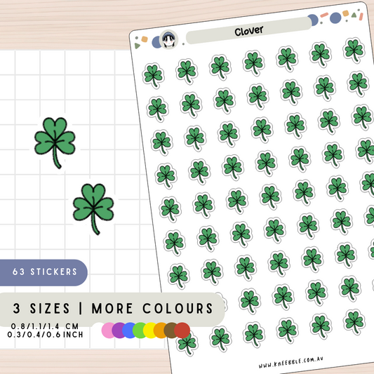 Lucky Clover Charm Planner Stickers