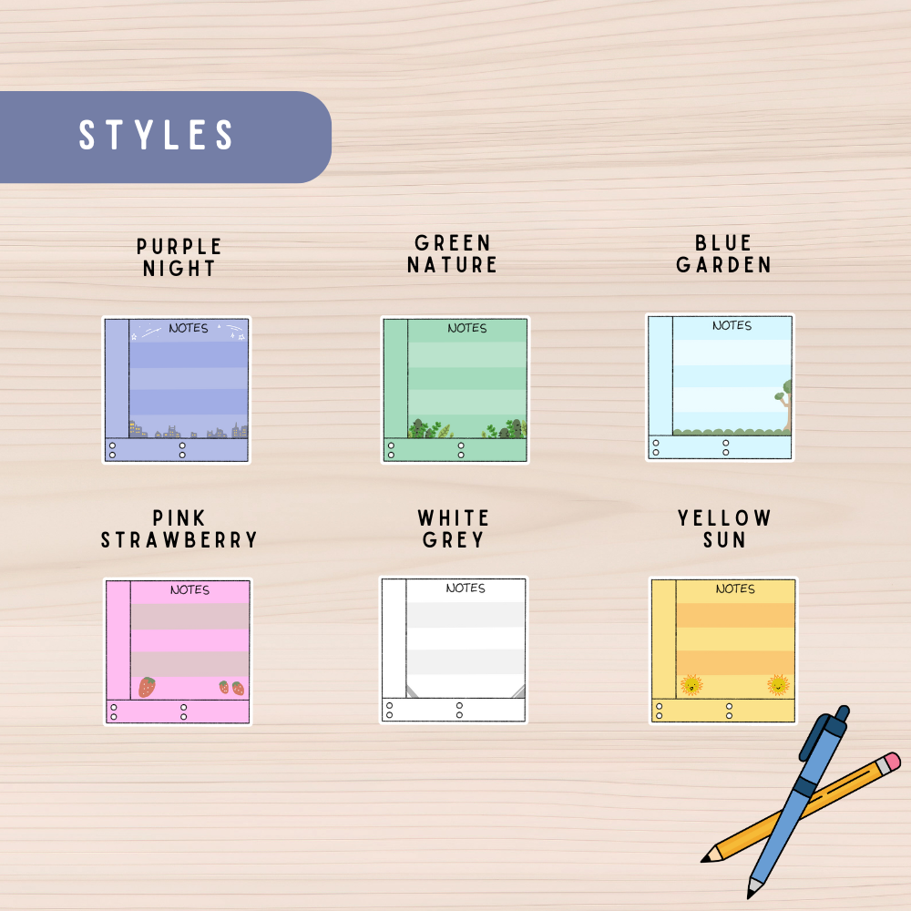 Notes Dot Margin Boxes Planner Stickers