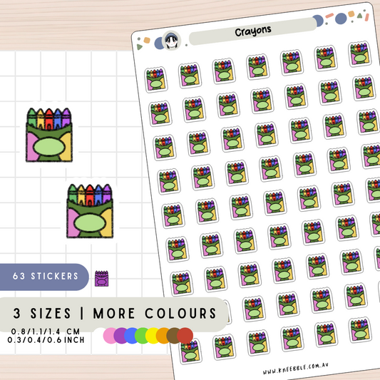 Crayons Drawing Art Supplies Planner Stickers