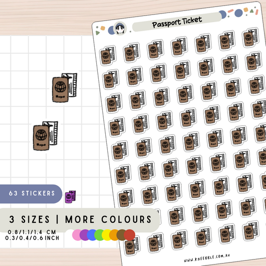 Passport Ticket Planner Stickers