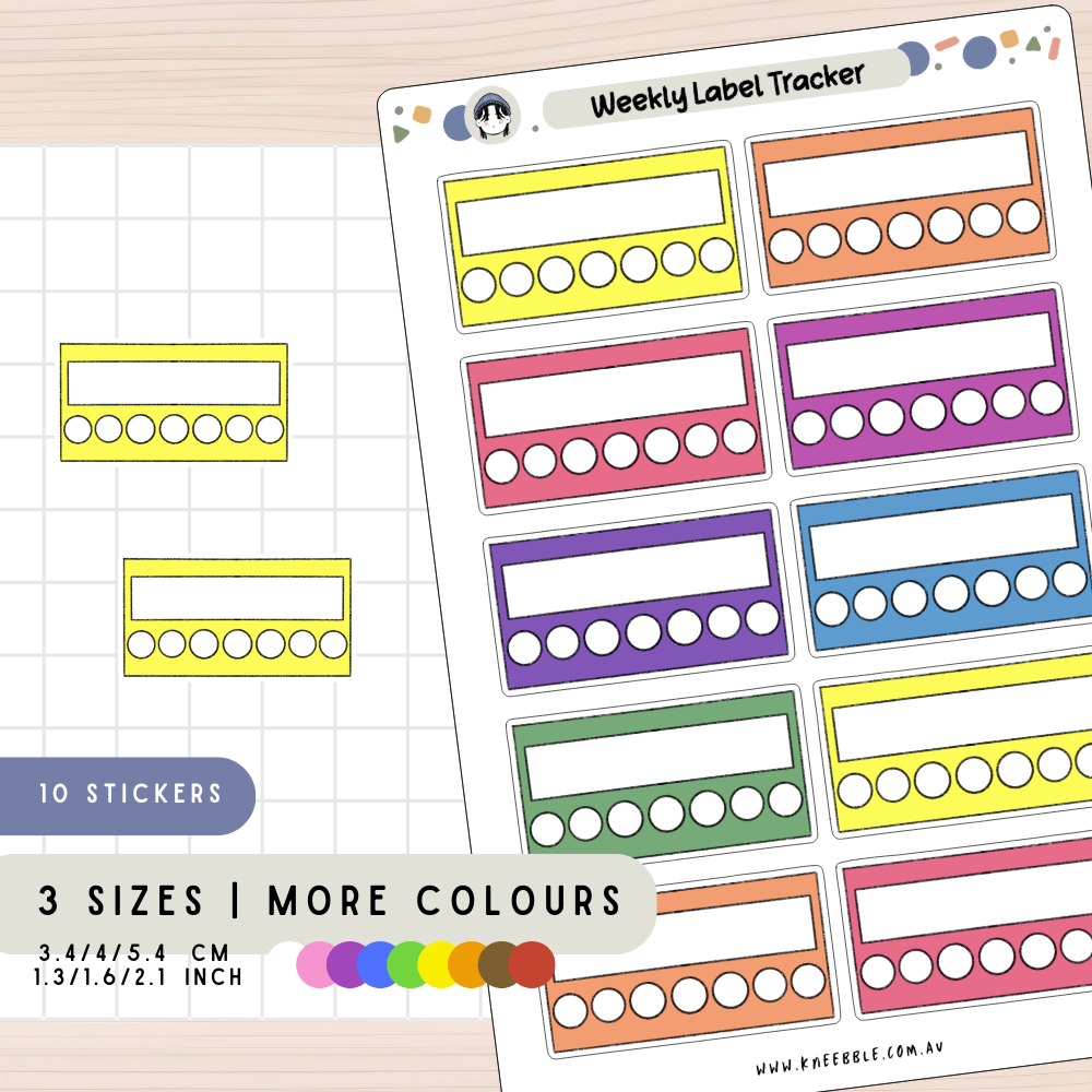 Weekly Circle Label Progress Tracker Planner Stickers