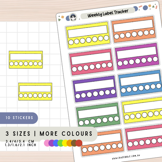 Weekly Circle Label Progress Tracker Planner Stickers