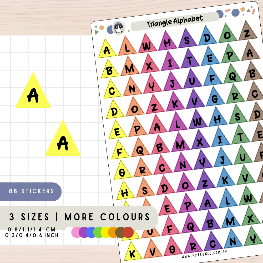 Triangle Alphabet Planner Stickers