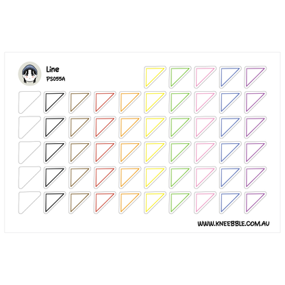 a grid of various colored triangles, with each triangle having a different color. The image is a collection of different colored triangles arranged in a grid-like pattern.