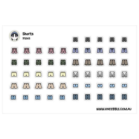 a collection of shorts in various colors and styles, arranged in a grid format.