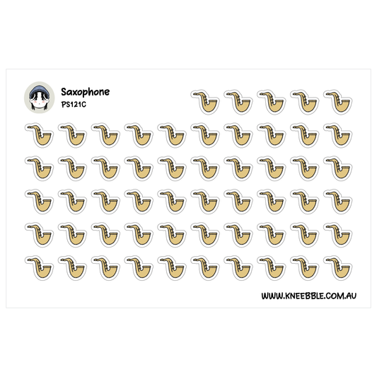 a grid of small, stylized illustrations of a saxophone, arranged in a repeating pattern.