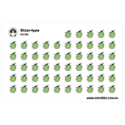 a grid of green apple stickers arranged in a visually pleasing pattern.