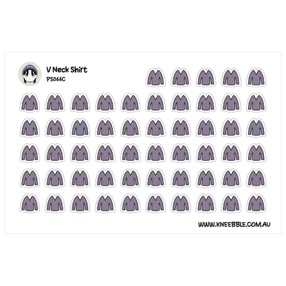 a grid of identical purple icons, each representing a V neck shirt.