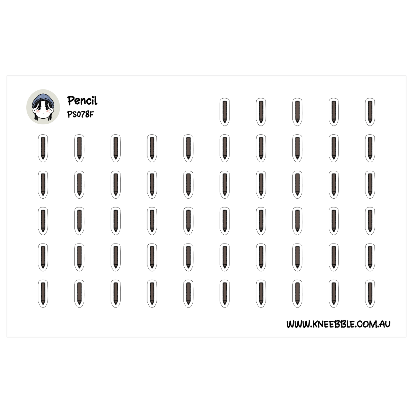 a grid of black and white pencils arranged in rows and columns, with the pencils varying in size and orientation.