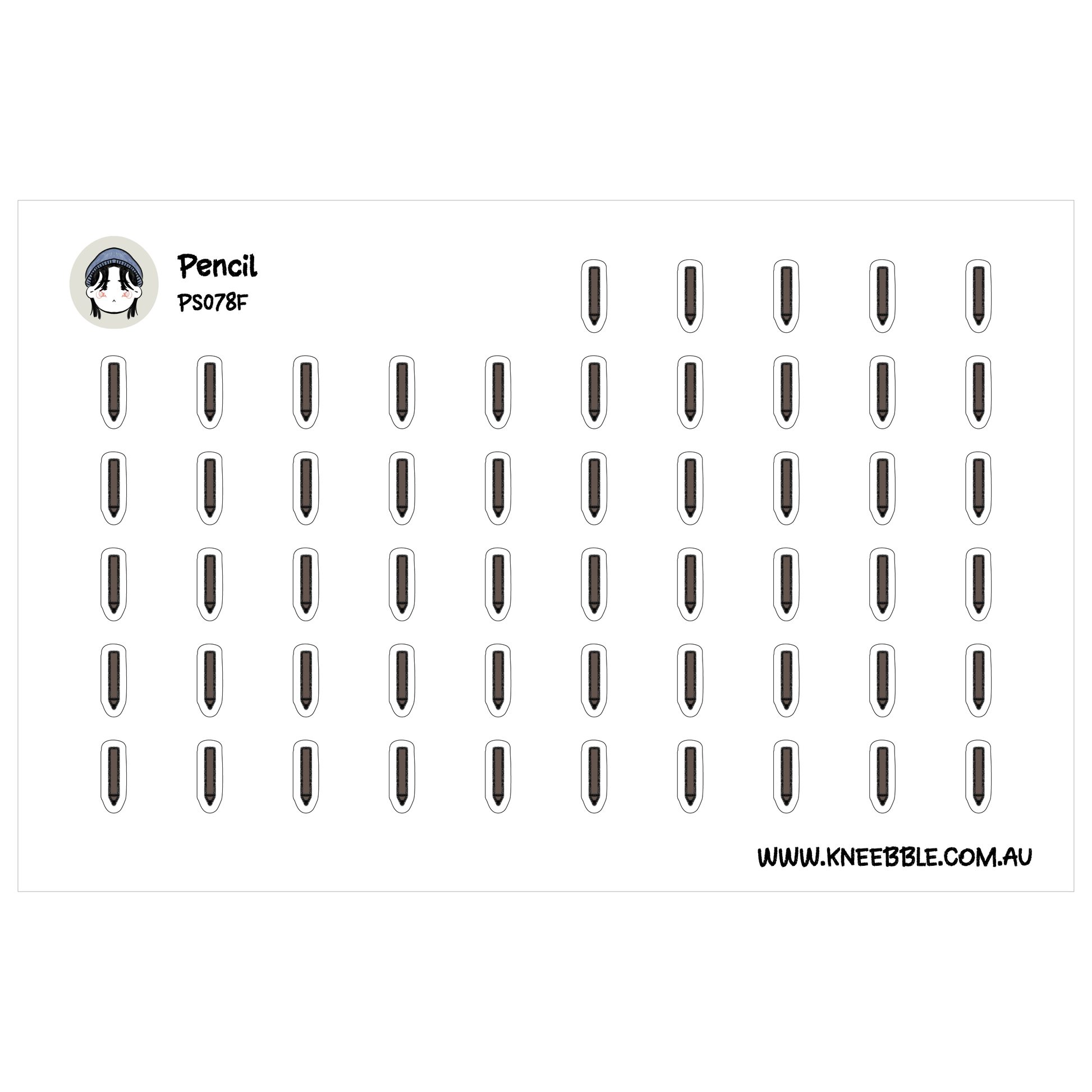 a grid of black and white pencils arranged in rows and columns, with the pencils varying in size and orientation.
