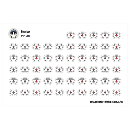 a grid of identical nurse cap icons arranged in a repeating pattern.