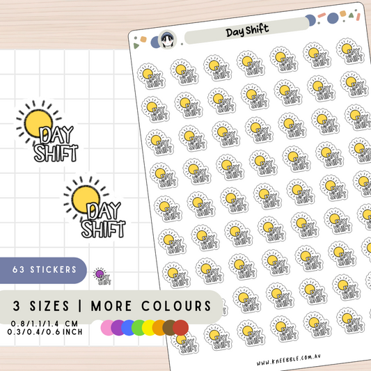 Day Shift Work Job Planner Stickers