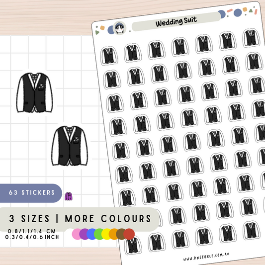 Groom Wedding Suit Planner Stickers
