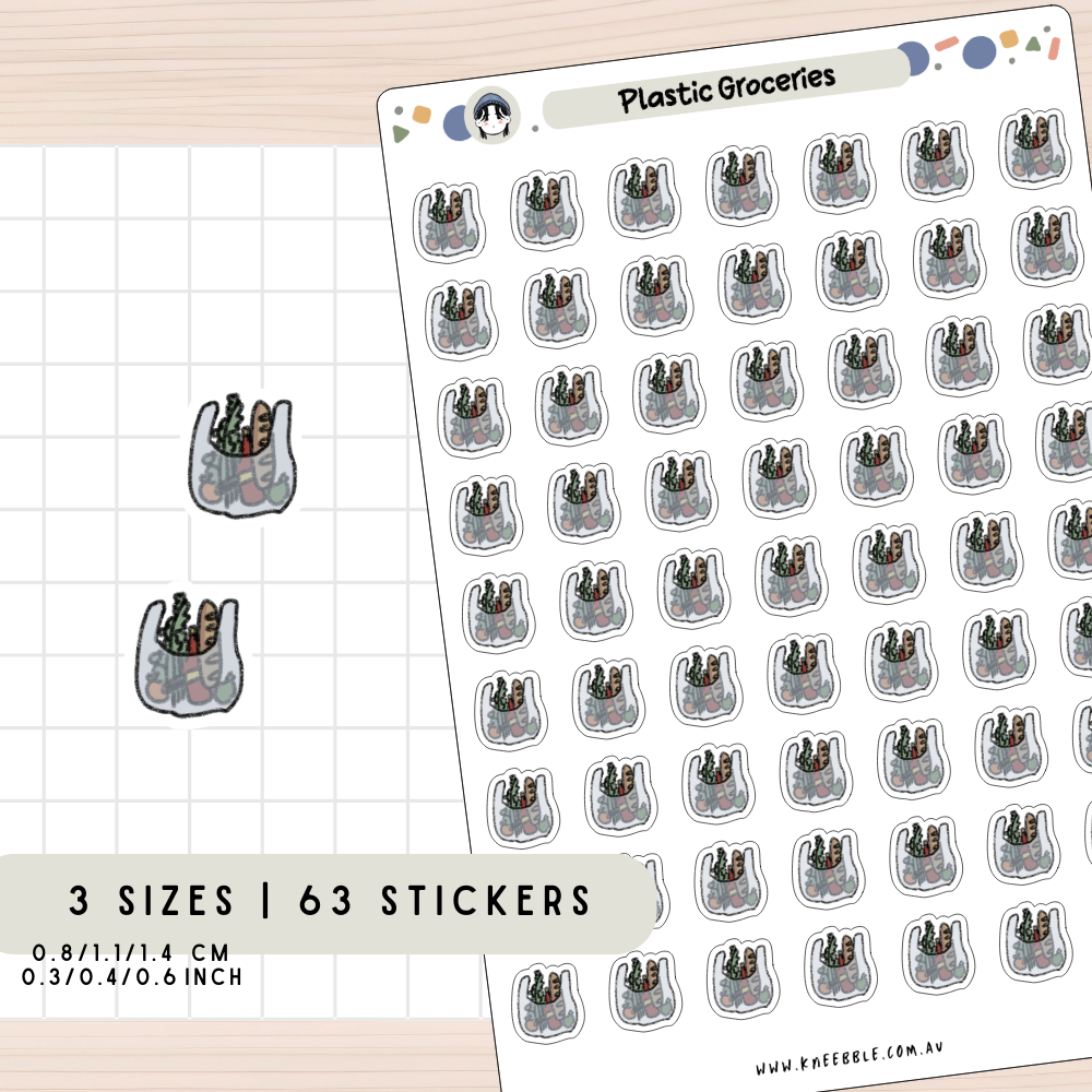 Plastic Groceries Planner Stickers