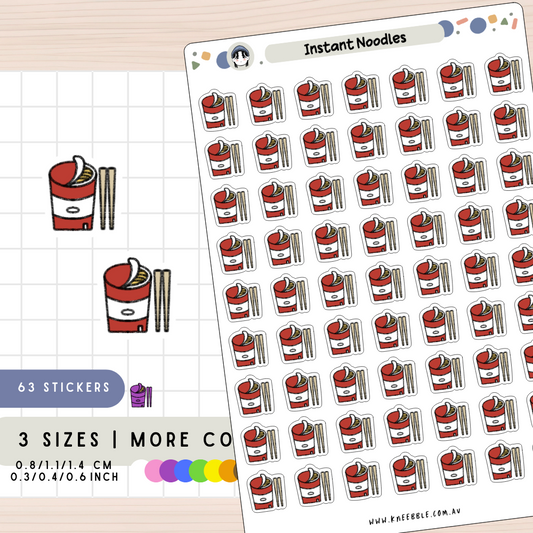 Instant Cup Noodles Ramen Planner Stickers