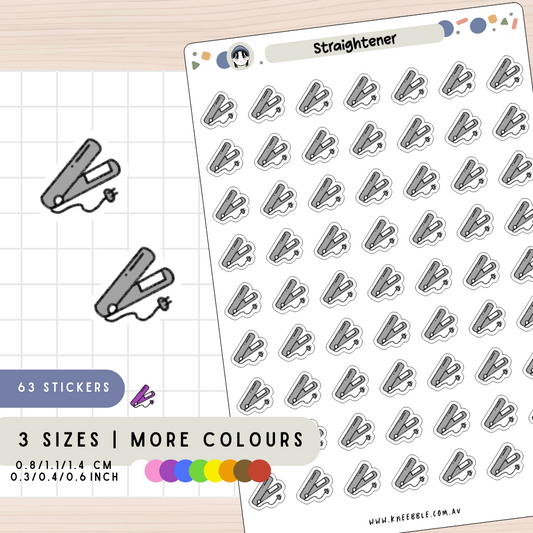 Hair Straightener Beauty Planner Stickers