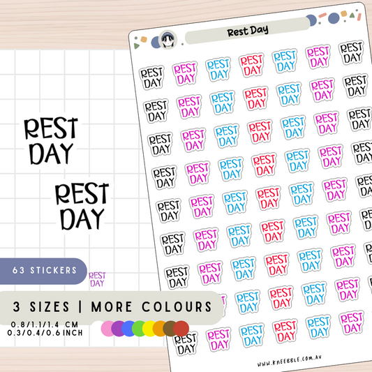 Rest Day Recharge Planner Stickers