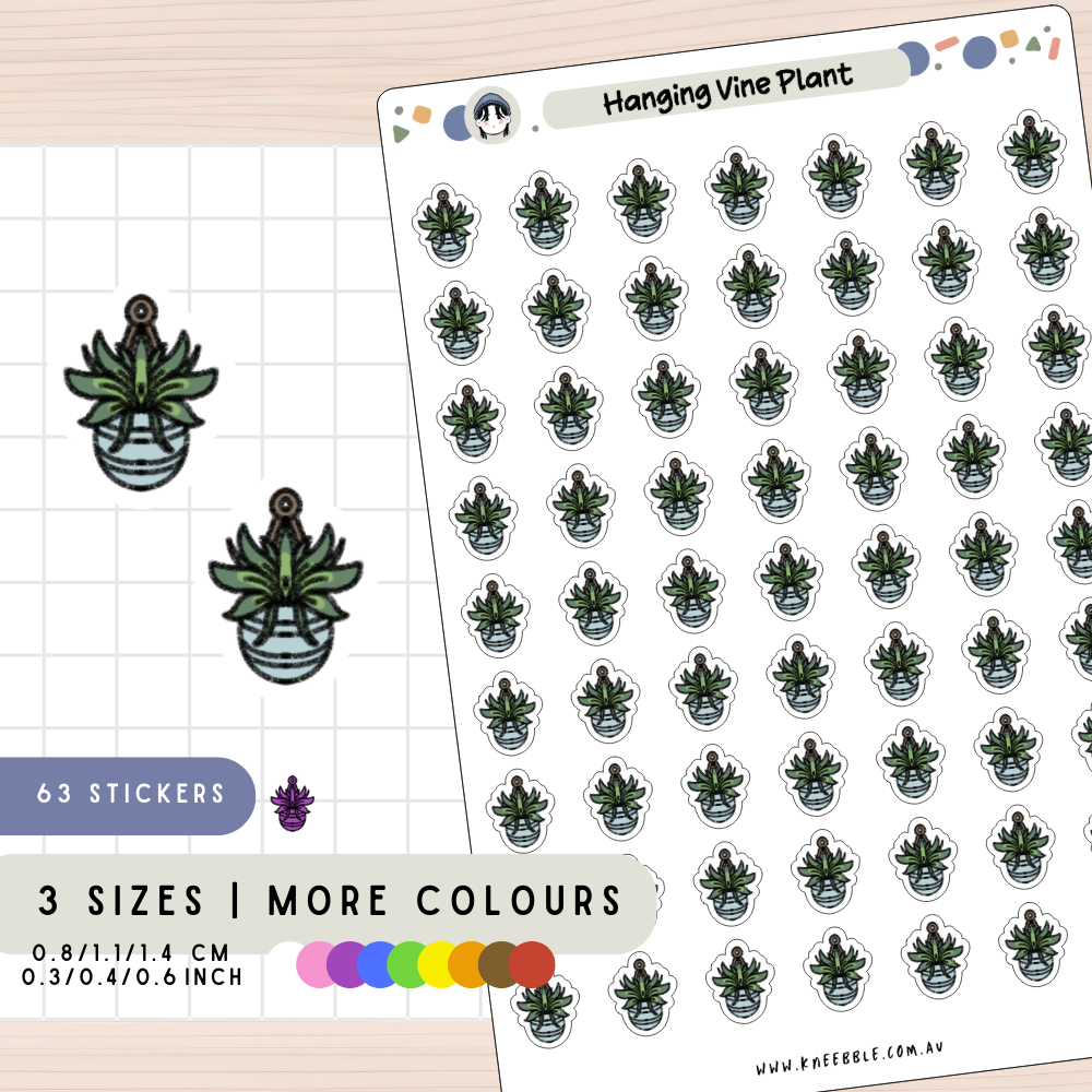 Hanging Indoor Vine Pot Plant Planner Stickers