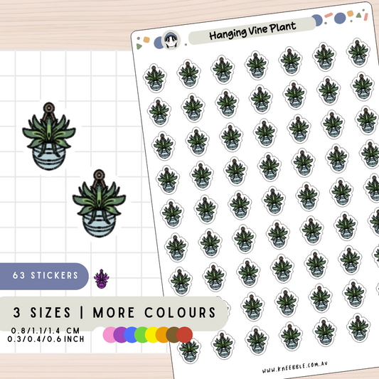 Hanging Indoor Vine Pot Plant Planner Stickers