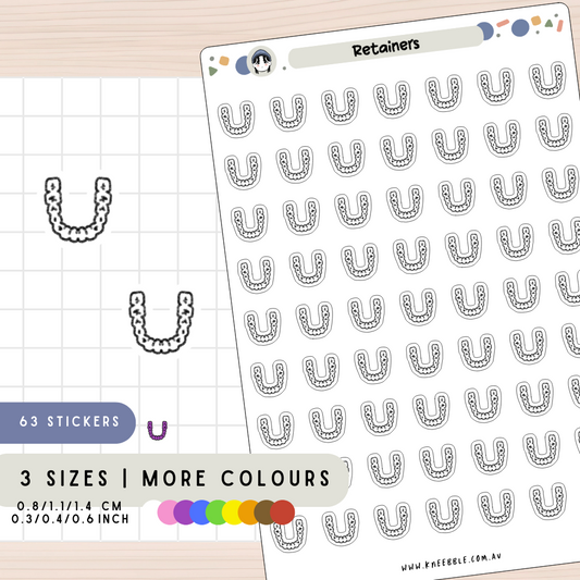Retainers Teeth Planner Stickers