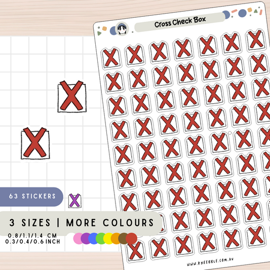 Cross Check Box Planner Stickers