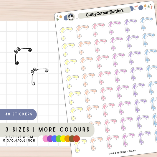 Curly Border Planner Stickers