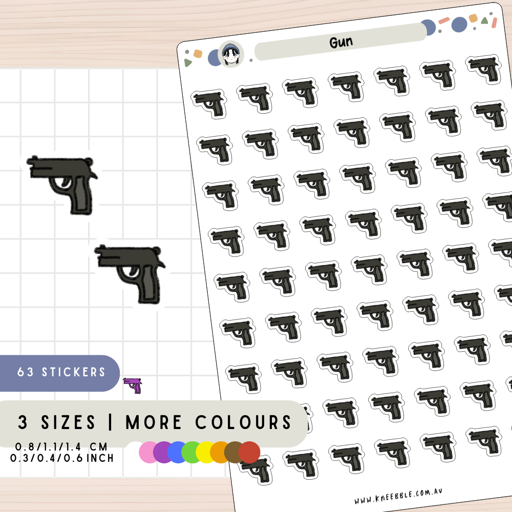 Gun Pistol Planner Stickers