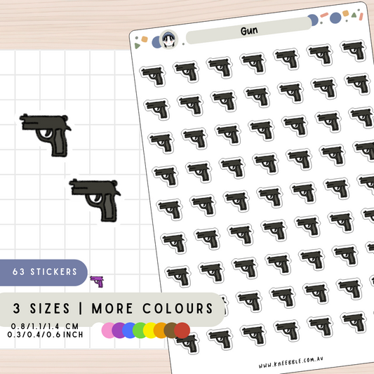 Gun Pistol Planner Stickers