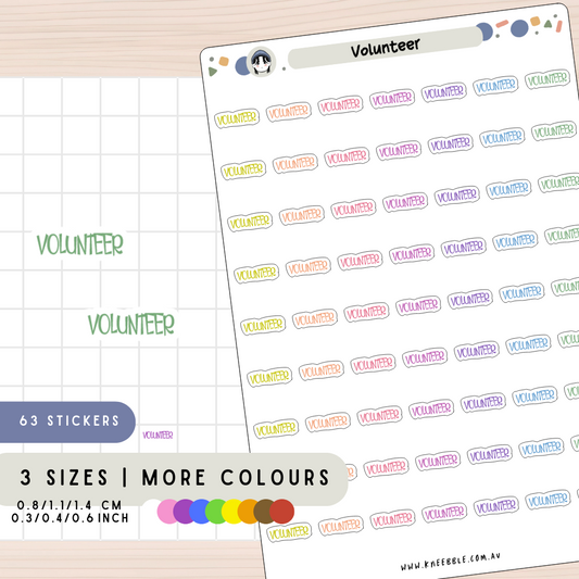 Volunteer Service Planner Stickers