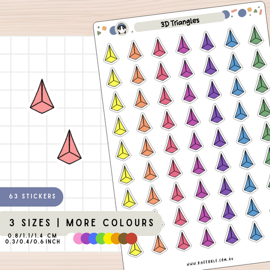 3D Triangle Planner Stickers