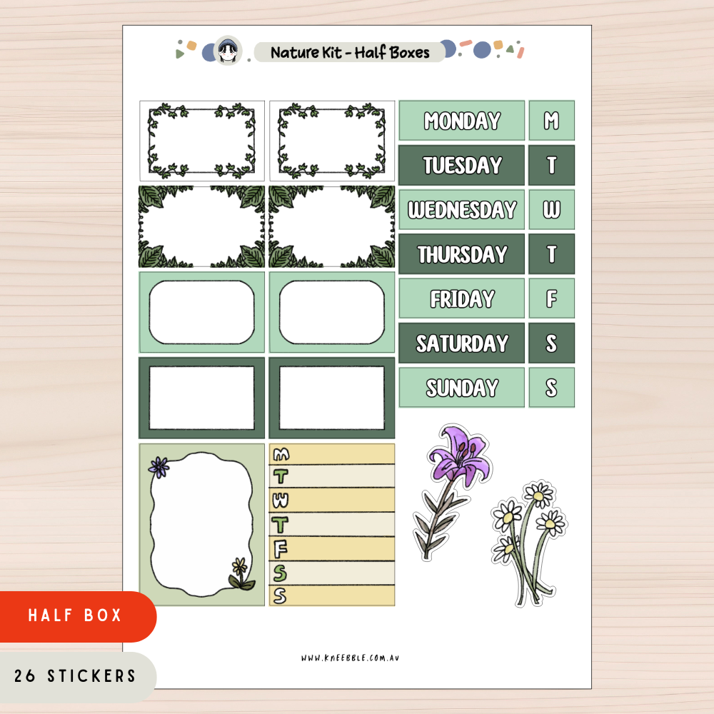Weekly Planner Kit - Nature Theme Planner Stickers
