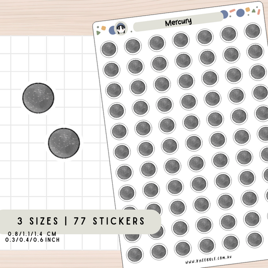 Mercury Planet Planner Stickers