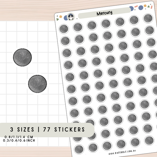 Mercury Planet Planner Stickers