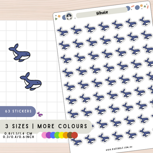 Whale Animal Planner Stickers