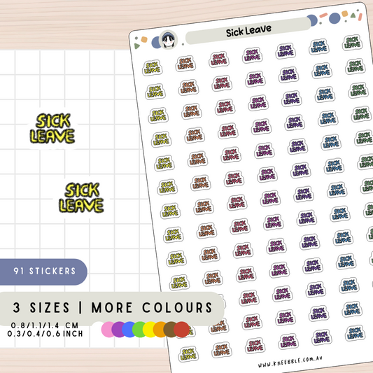 Sick Leave Planner Stickers