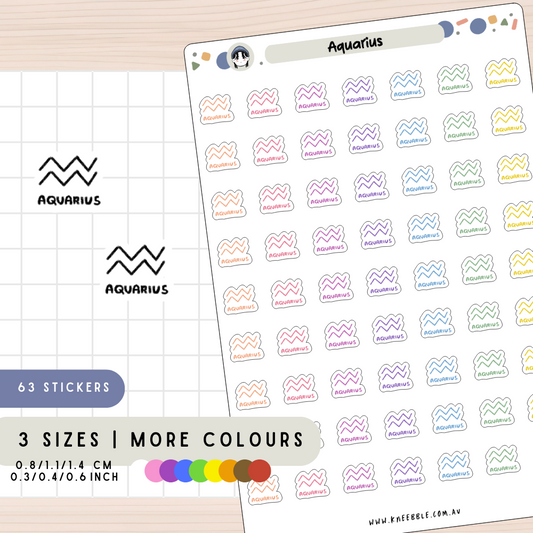 Aquarius Zodiac Planner Stickers
