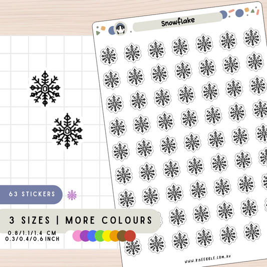 Frosty Winter Snowflake Planner Stickers