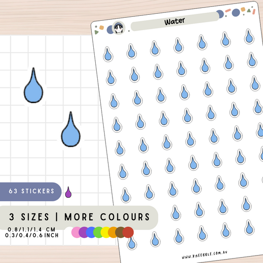 Water Droplet Planner Stickers