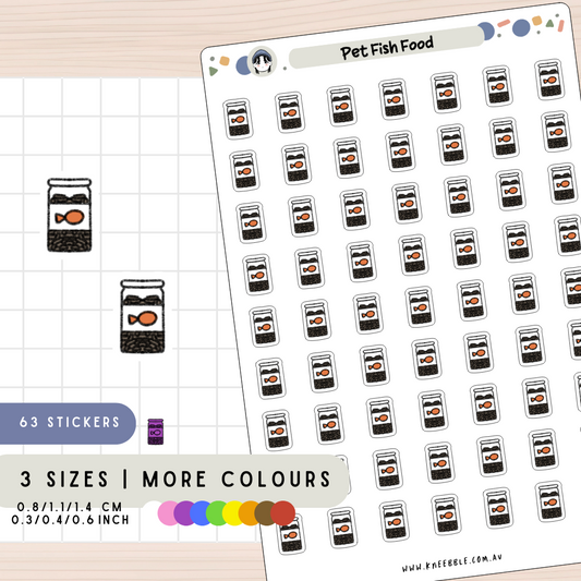 Pet Fish Food Feeding Supplies Planner Stickers