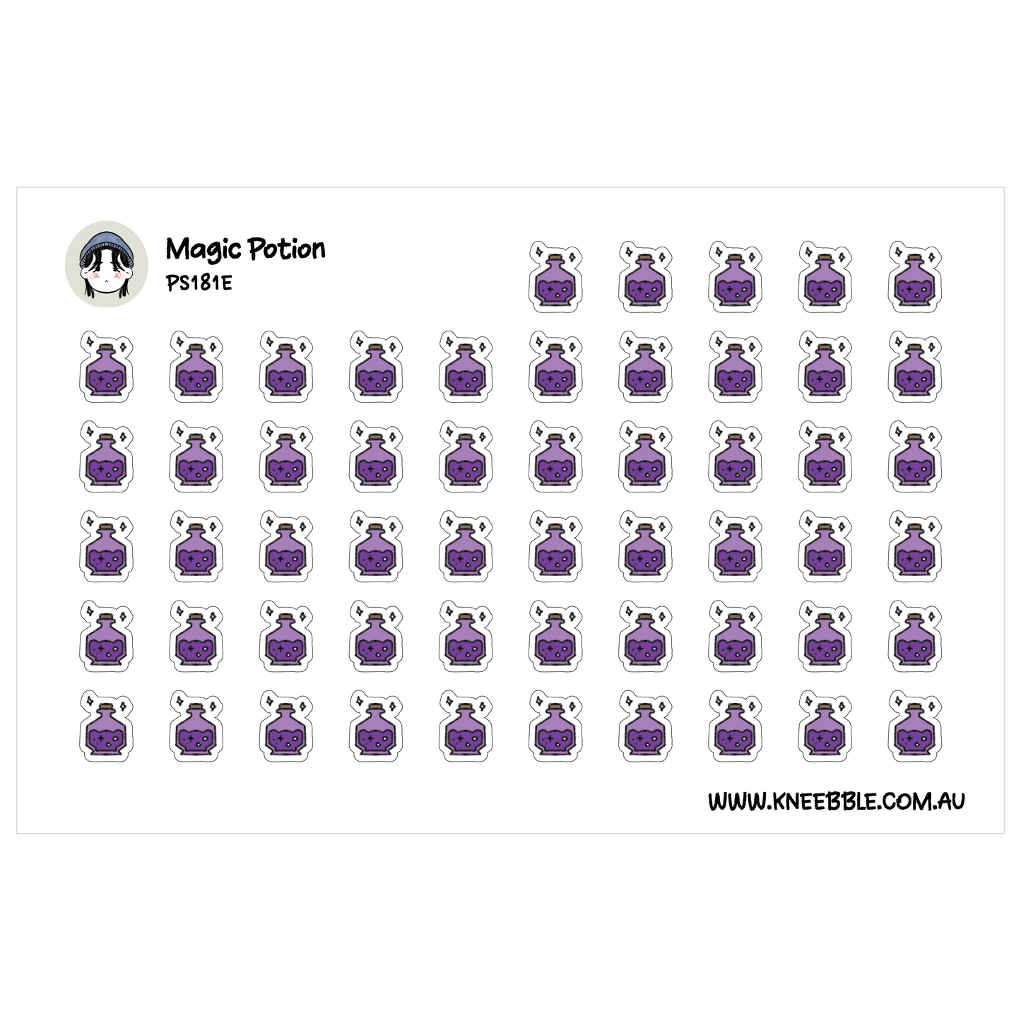 a grid of purple icons, each depicting a purple bottle with a skull and crossbones symbol. The icons are arranged in a grid format, with each row containing the same number of icons. The image does not contain any text, and the icons are not described in detail.