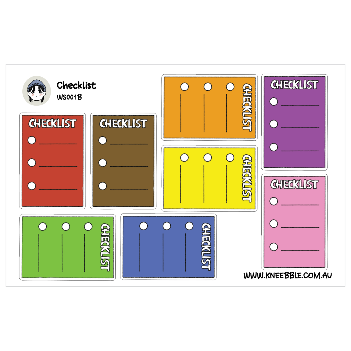 a collection of colorful sticky notes with the word "Checklist" written on them, arranged in a grid-like pattern.