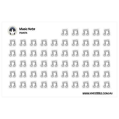 a grid of black and white musical note icons arranged in rows and columns.