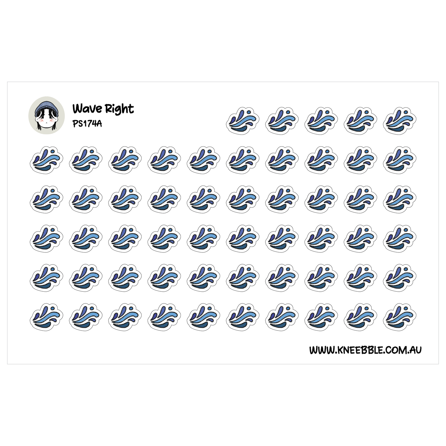 a grid of identical blue and white wave-like shapes, arranged in a repeating pattern.