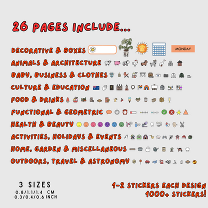 1000+ Mini Sticker Book For Everyday Use
