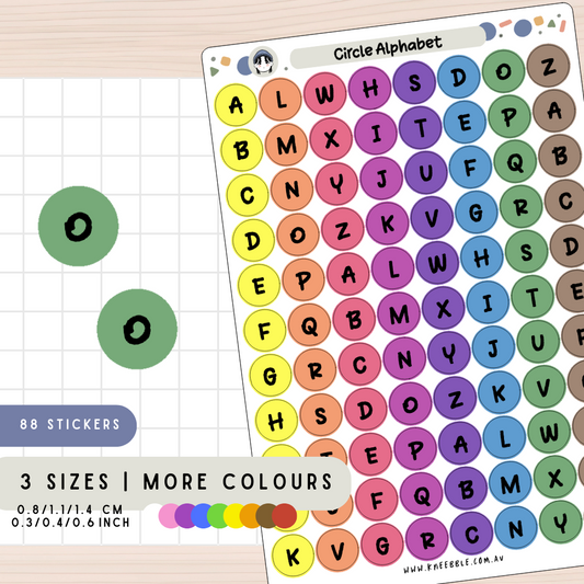 Circle Alphabet Planner Stickers