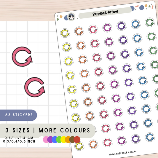 Repeat Arrow Planner Stickers