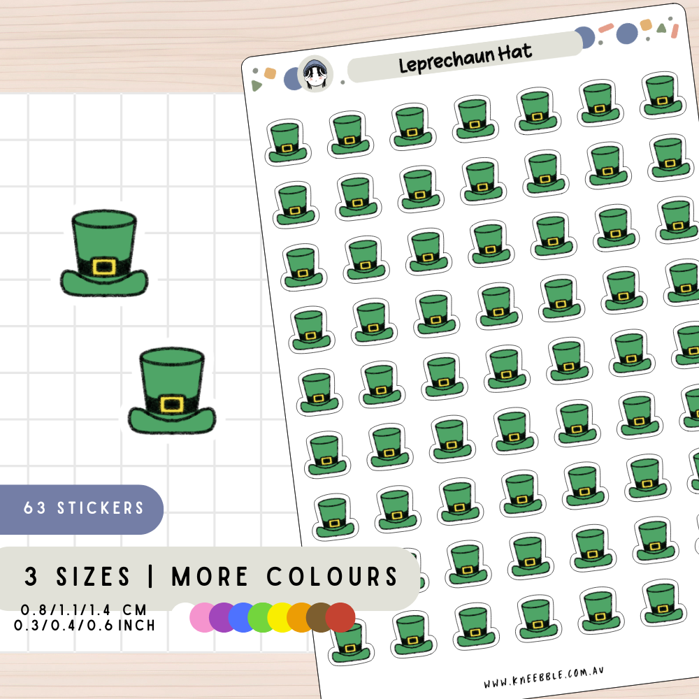 Leprechaun Hat St Patrick's Day Planner Stickers