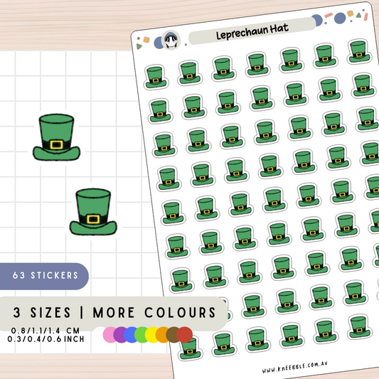 Leprechaun Hat St Patrick's Day Planner Stickers